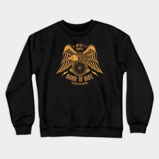 Born To Ride Eagle Mountain Biking Graphic - Rust Crewneck Sweatshirt